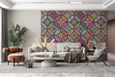 Culturally inspired mandala wallpaper with traditional art elements